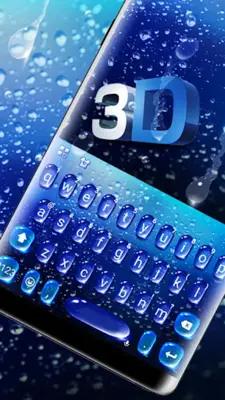 Blue 3d Water Drop Keyboard Th android App screenshot 2